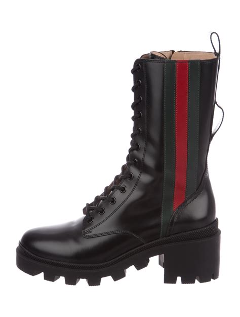 womens gucci combat boots|high heel Gucci boots.